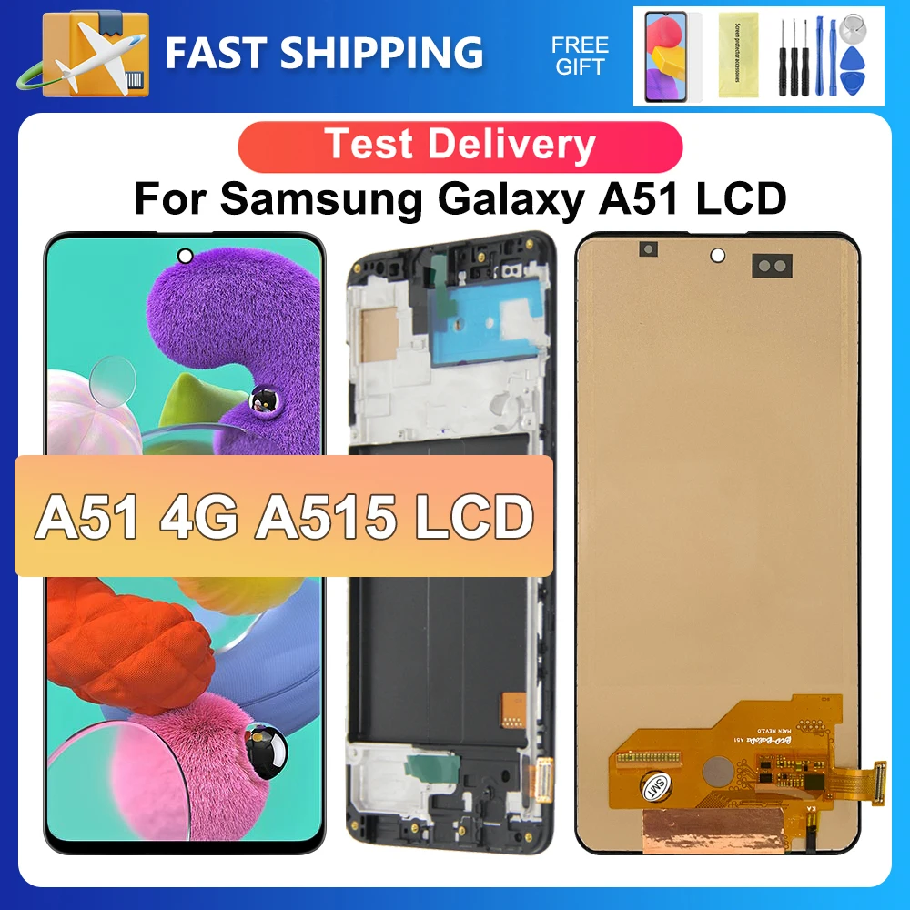 A51 For Samsung 6.5\'\'Tested A515 A515F A515U A515W A515X LCD Display Touch Screen Digitizer Assembly Replacement