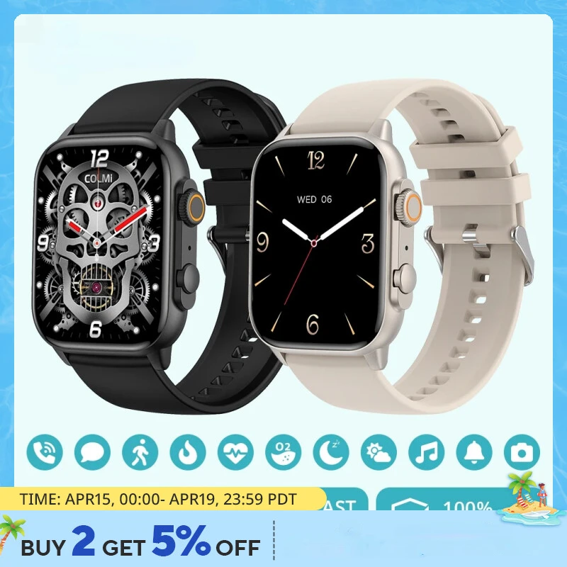 

C81 2.0 Inch AMOLED Smartwatch Support AOD 100 Sports Modes IP68 Waterproof Smart Watch Men Women PK Ultra Series 8