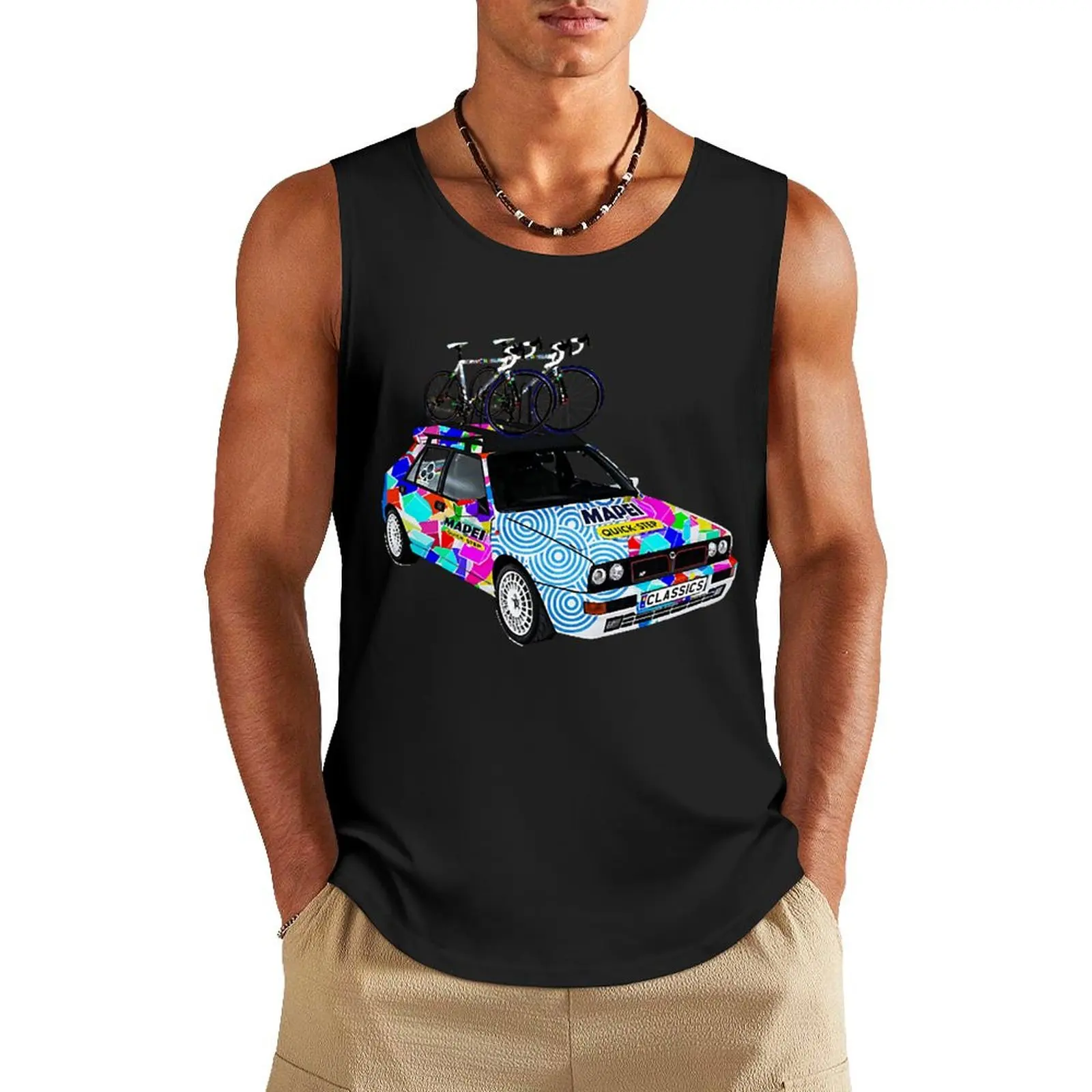 mapei cobbled classics car , Paris roubaix painting Tank Top mens designer clothes vest for men