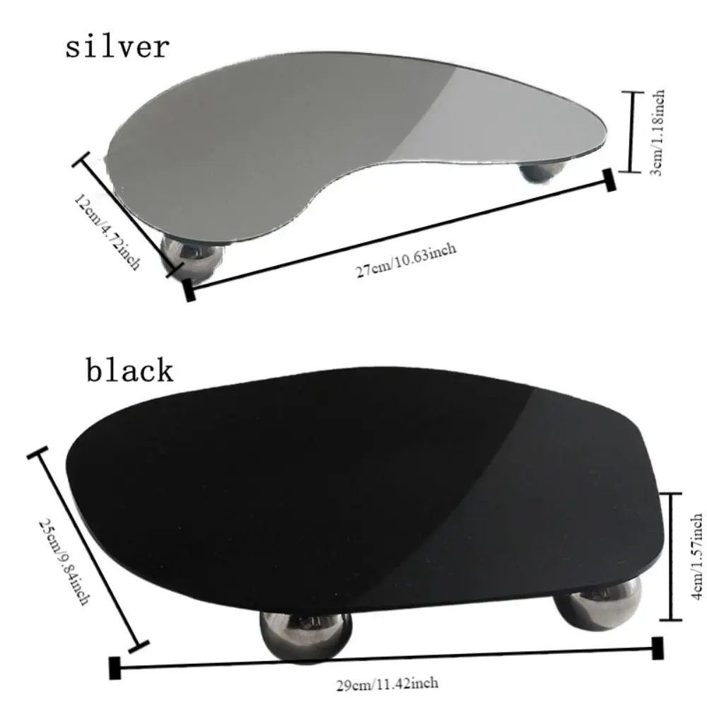 Luxury Acrylic Organizer Tray - Multi-Use, Irregular Shape for Jewelry, Perfume Display, Artistic Home Decor in Black & White