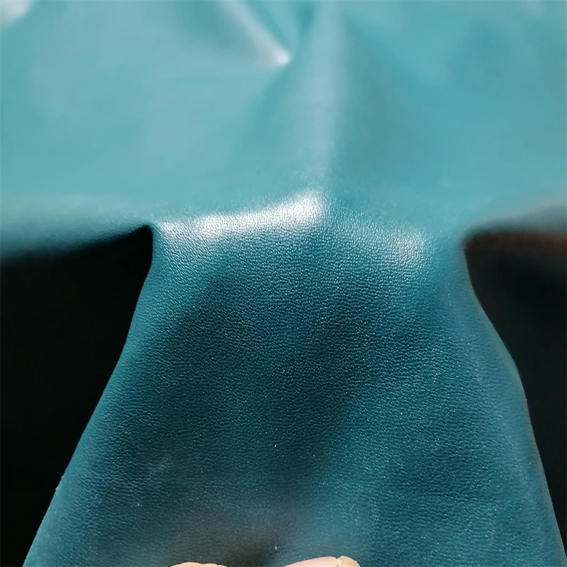 0.5mm Blue-Green Ultra-Thin Sheepskin. First Layer Leather. Real Leather Fabric. Handmade DIY For Down Jackets. Whole Sheepskin - view 2