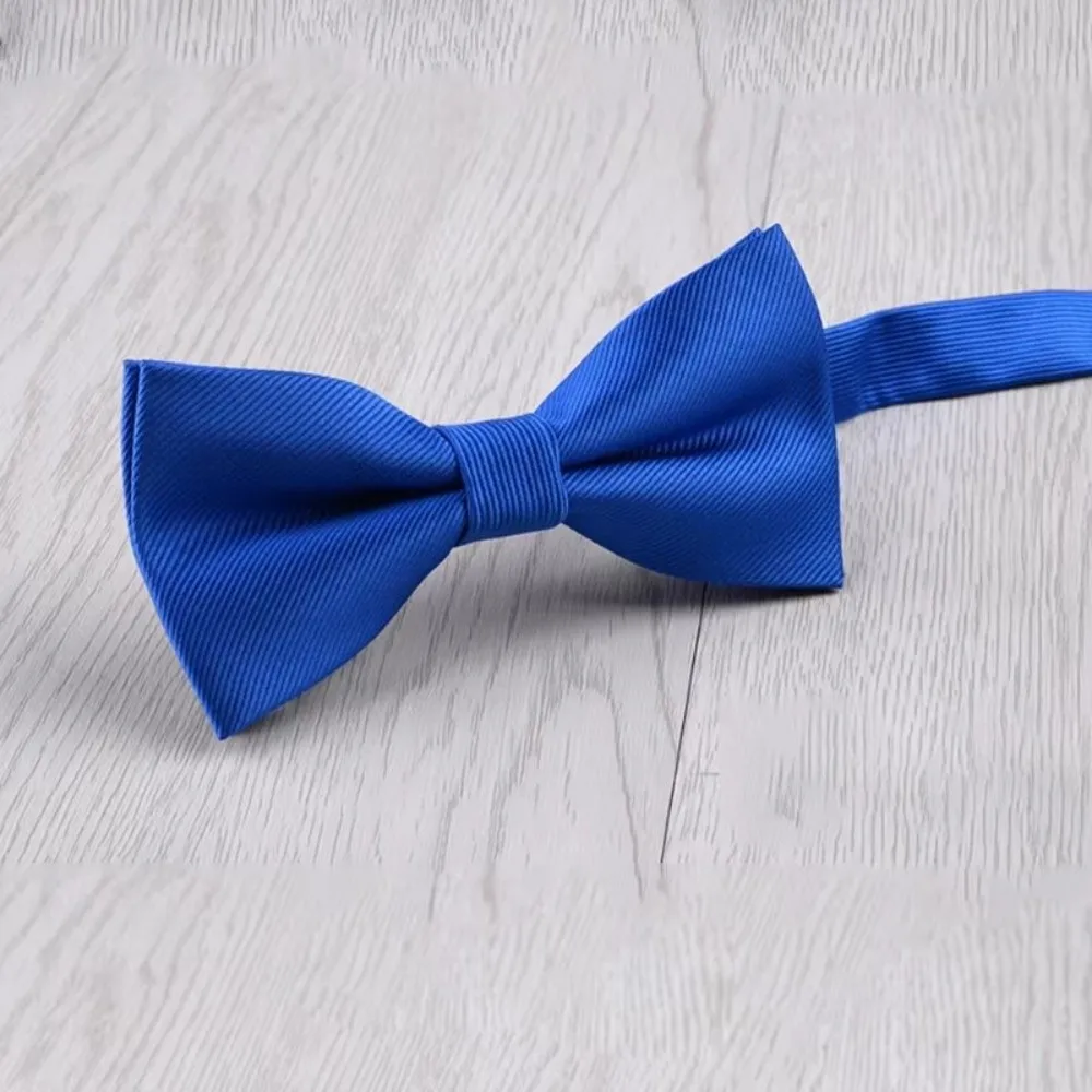 Simple Solid Color Bowknot Bowtie Slim Satin Men Ties Adjustable Formal Necktie Cloth Accessories