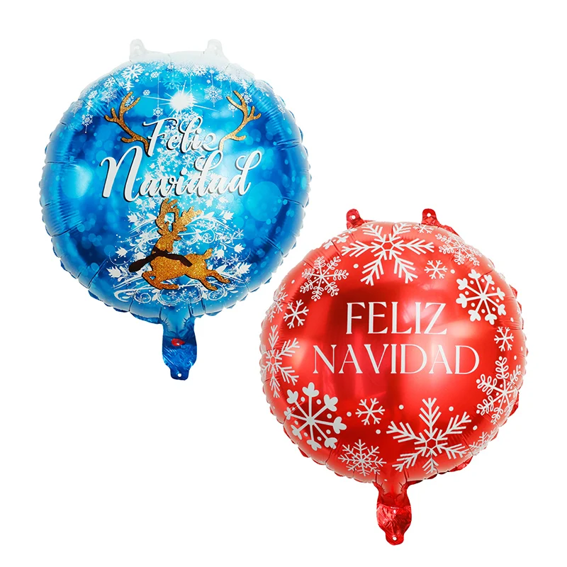 10pcs 18inch Christmas Foil Balloon Happy New Year Santa Claus Christmas Decoration Spanish Feliz Navidad Air Globos Supplies