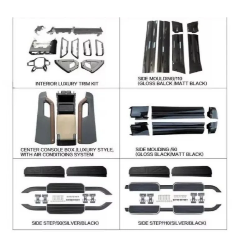 Car Auto Bodykit Facelift Accessories Hood Side Moulding Rear Bumper Trim Kit Side Step TJQ