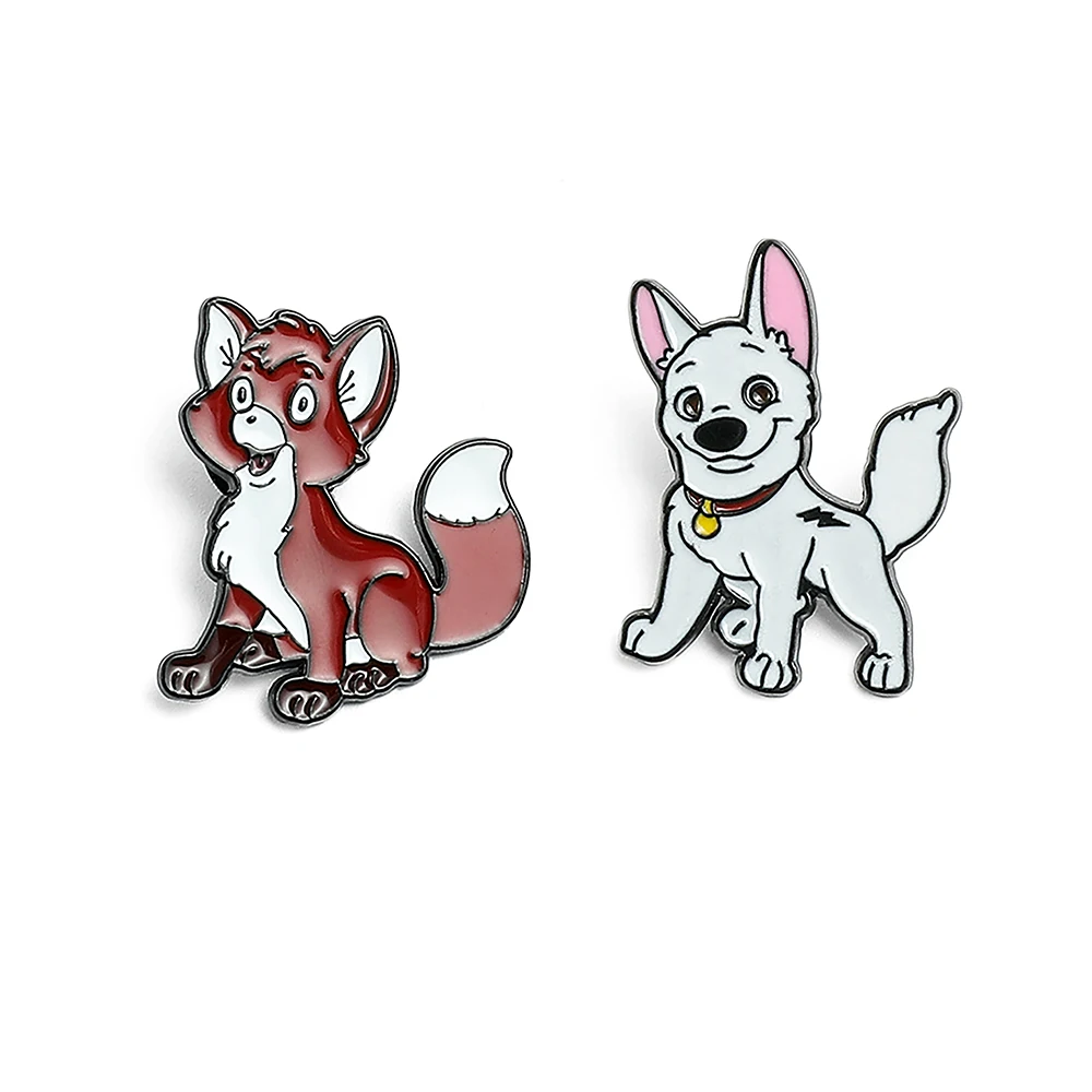 Disney Cartoon The Fox and the Hound Enamel Pins Kawaii Tod Copper Metal Badge for Backpack Accessories Fashion Brooches Jewelry