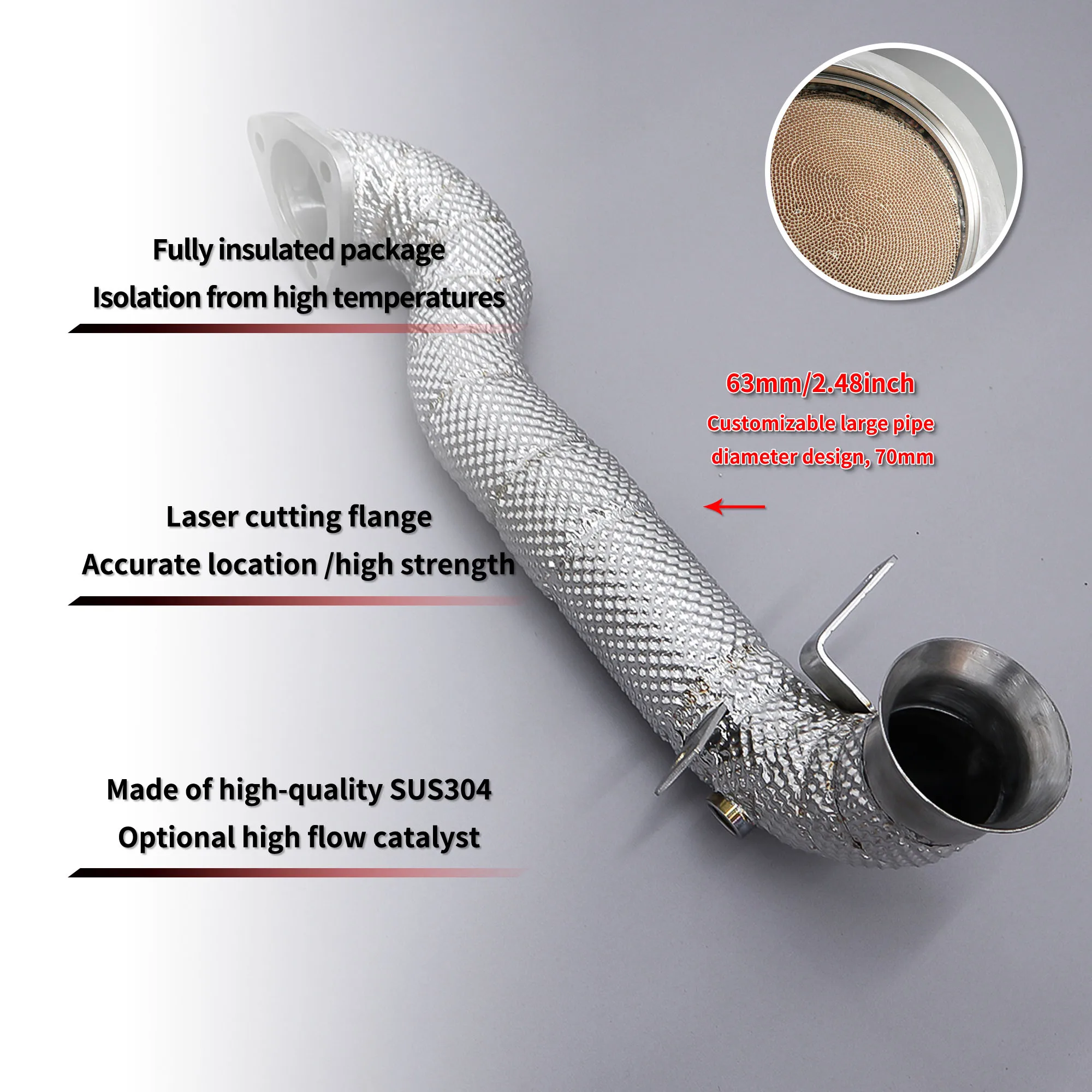 HEO High Quality Downpipe For MINI Cooper S R56/Cabriolet R57 R60 1.6T 2006-2013 Without Catalyst Exhaust Downpipe