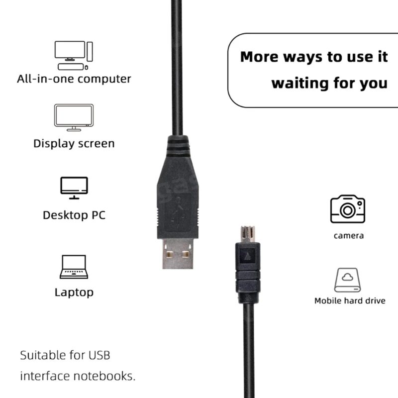 كابل بيانات UC-E1 كابل بيانات USB للكاميرا 1.3 متر ينطبق على Coolpix 880/885/990 شحن سريع