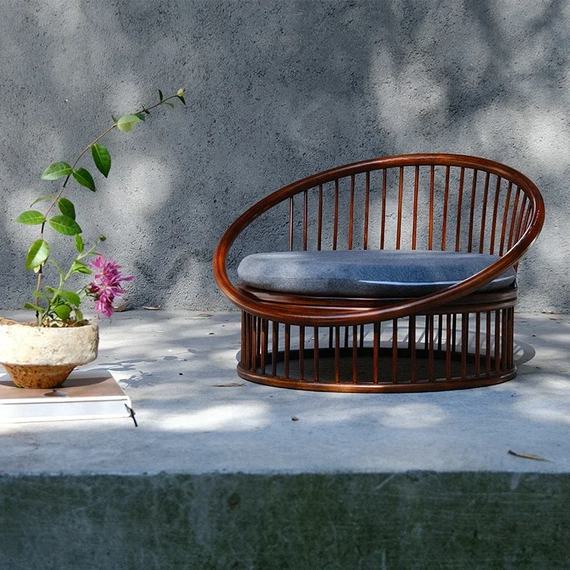 Japanese Style Bamboo Tatami Chair Balcony Bay Window Backrest Seat Living Room Casual Low Stool Minimalist Modern Furniture