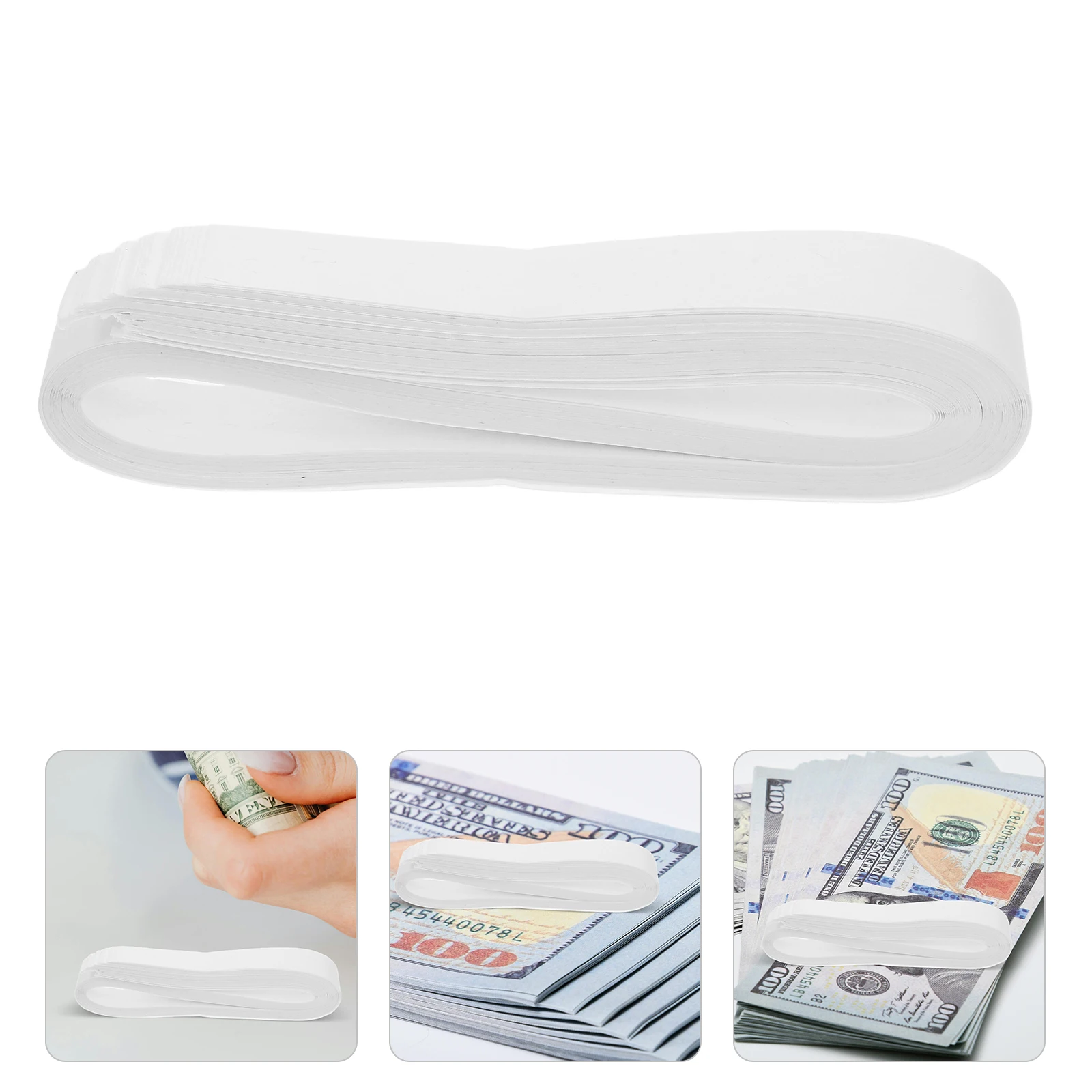 40 Pcs Banknote Paper Money Currency Strap Blank White Banknotes Bands for Cash Straps Belt