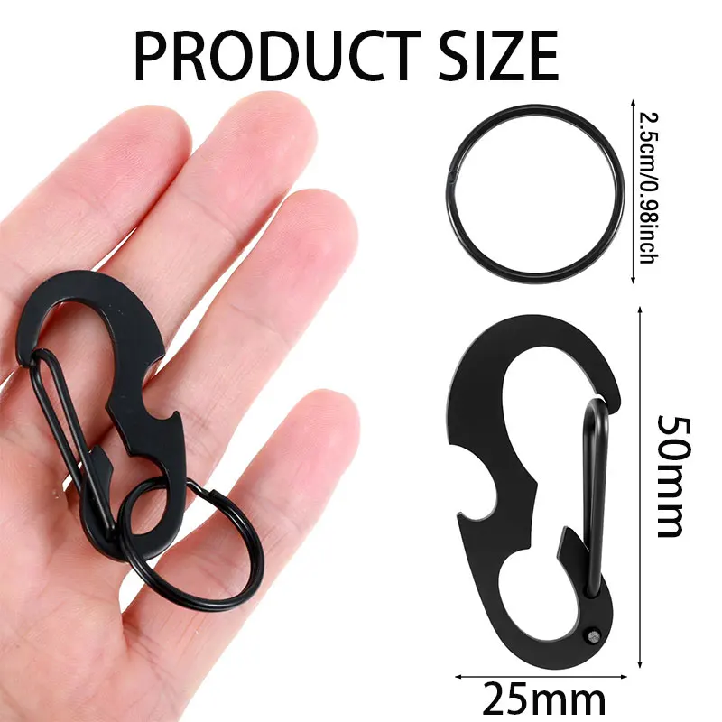 1/3/5Pcs Multifunctional Bottle Opener Key Carabiner Clips Stainless Steel Carabiner For Outdoor Camping Accessories Belt Hook