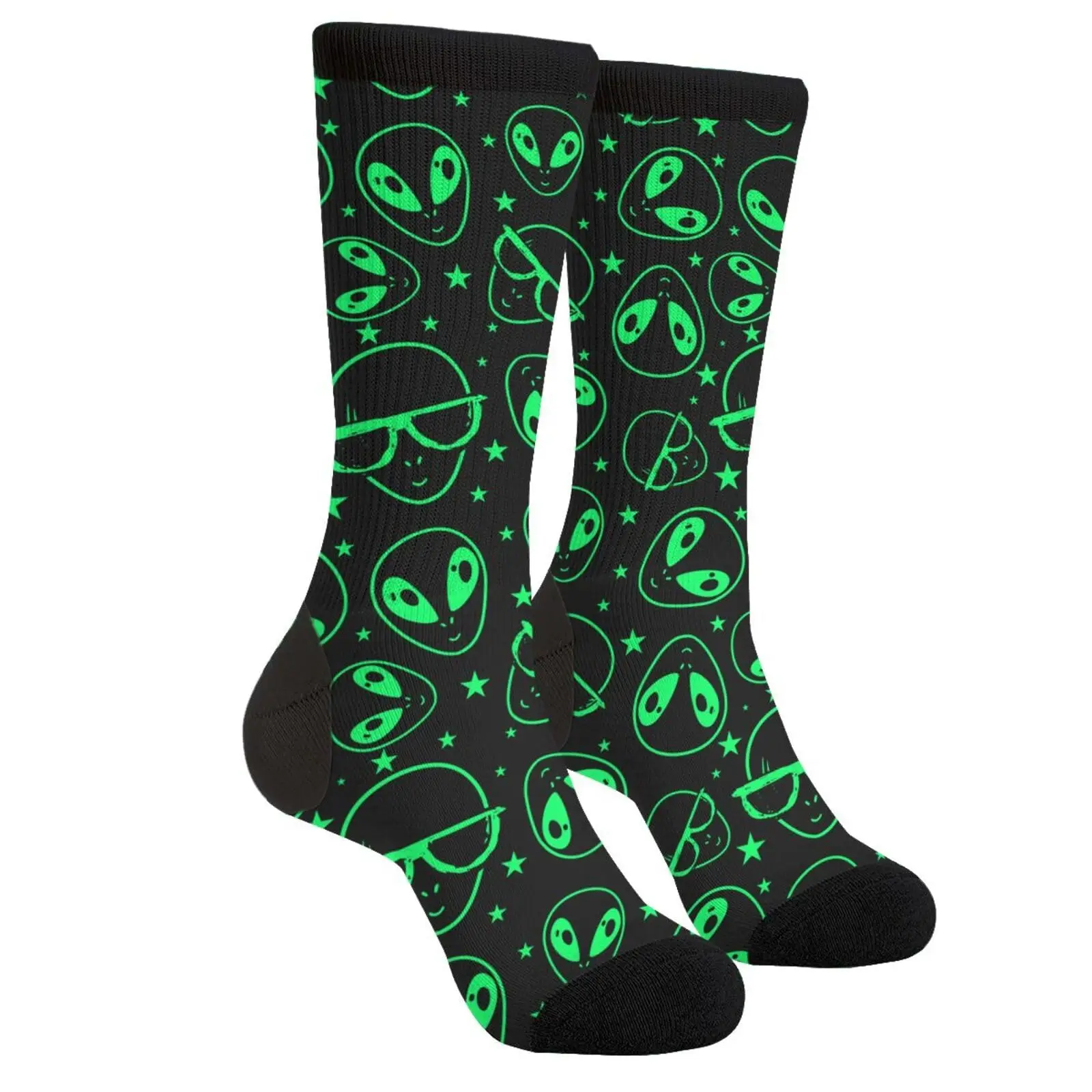 

Забавные новинки унисекс Alien Green, носки Funky Crazy Cool Crew Dress