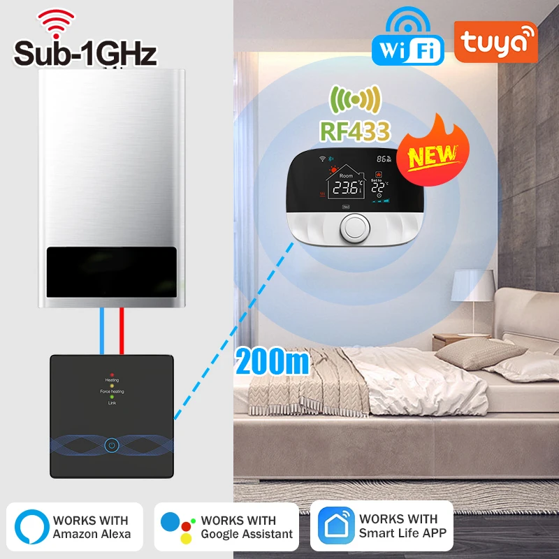 Tuya Smart Home Wireless Thermostat Wifi  Floor Heating And Gas Boiler LCD Screen Room Temperature Controller Works with Alexa