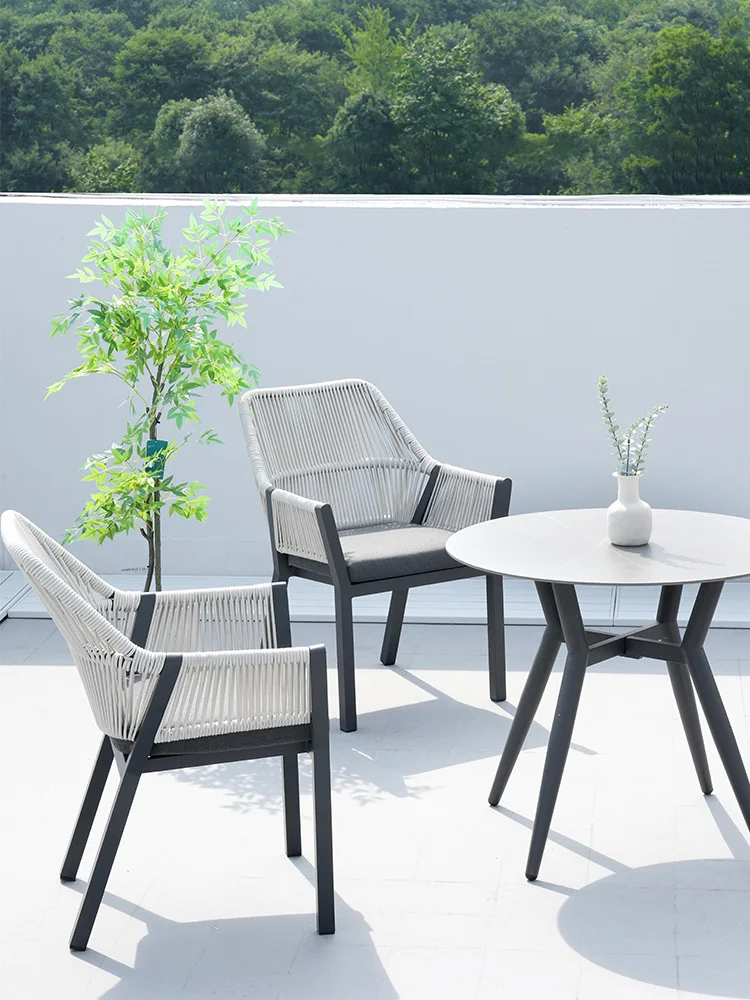 leisure rock table and chair combination villa garden balcony outdoor aluminum table and chair outdoor dining table and chair