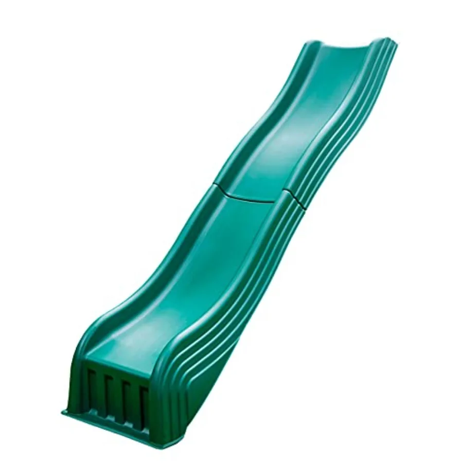 Two Piece Plastic Cool Wave Slide for Swing Sets- Swing Set Replacement Slide, Green