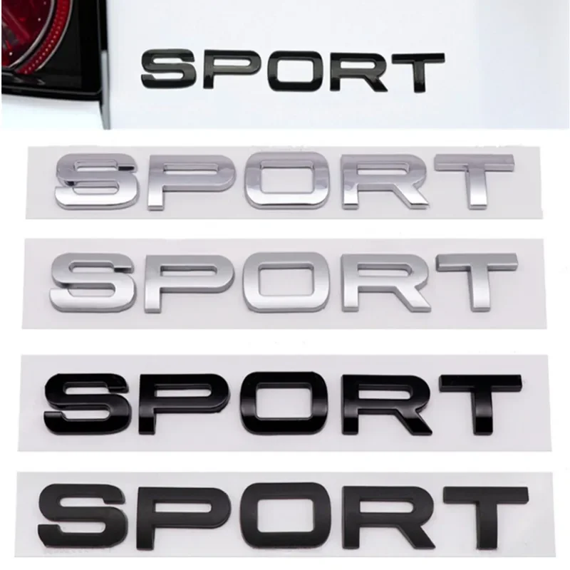 3D ABS SPORT Letters Emblem Car Rear Trunk Badge For Land Rover Discovery Evoque Range Rover L494 L320 Sport Sticker Accessories