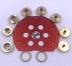 Set of Round Base Plate + 10PCS Brass Router Template Guide Bushings With Drilled Holes For Festool OF1400