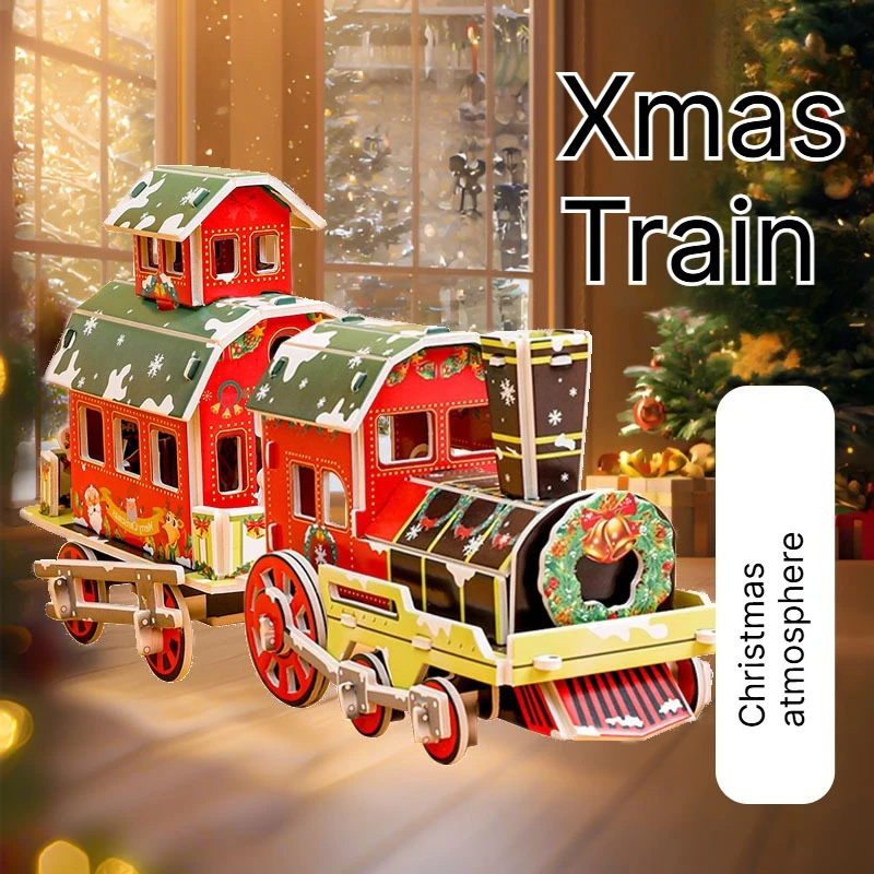 Christmas Kids Paper 3D Puzzle Christmas Tree DIY Hand‑made Educational Jigsaw Puzzle Toy Holiday Gift