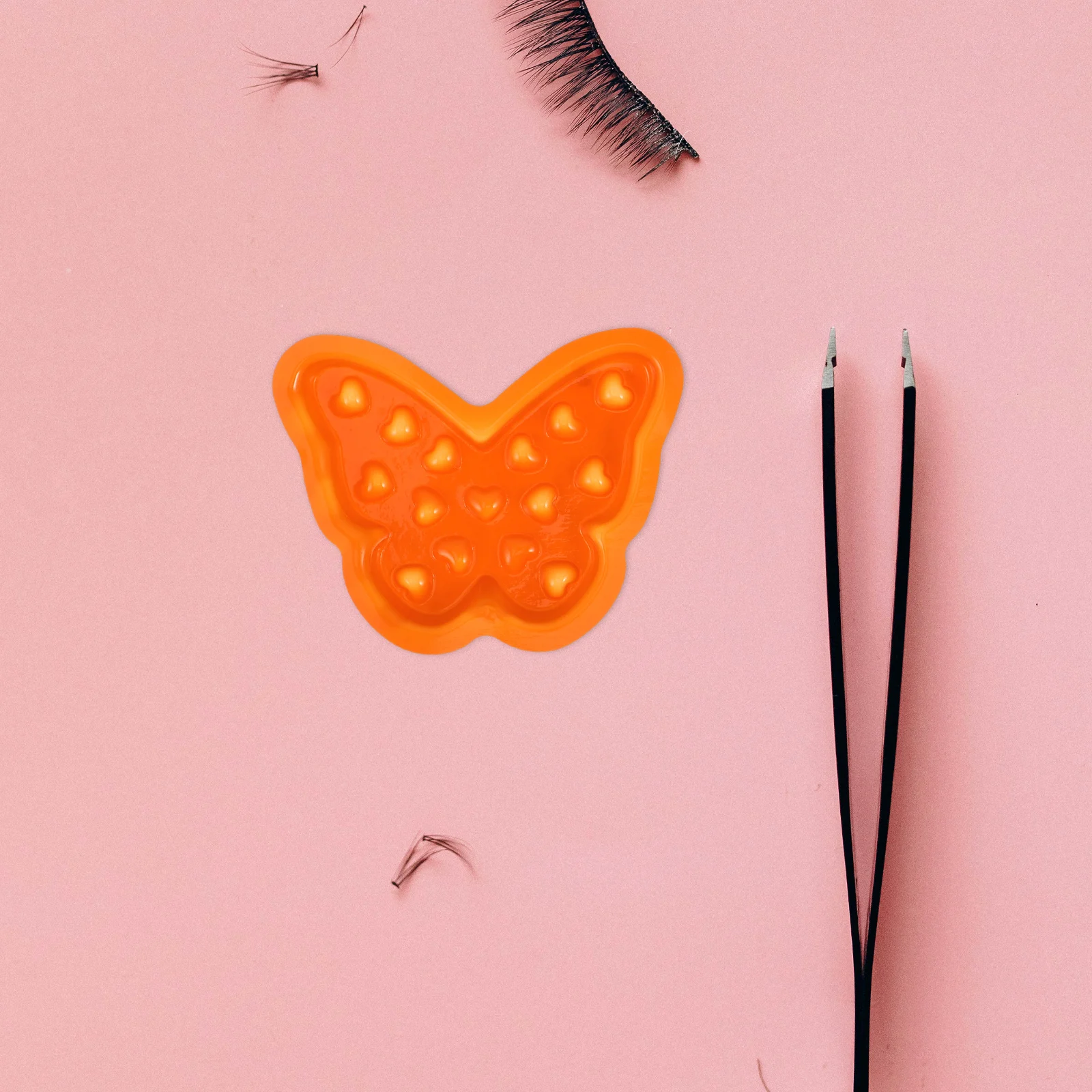 

100pcs Butterfly-Shaped Eyelash Tray Reusable Holder False Eyelash Grafting Palette Adhesive Holder For Women Men Extension