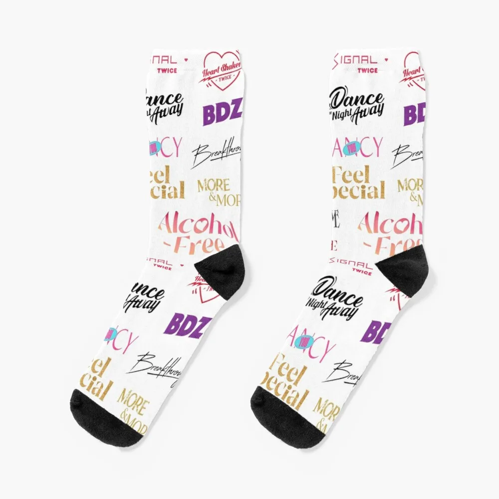 

TWICE Stickers LOGO - all era / songs Twice MERCH KPOP Socks Sports Socks Woman Thermal Socks Men