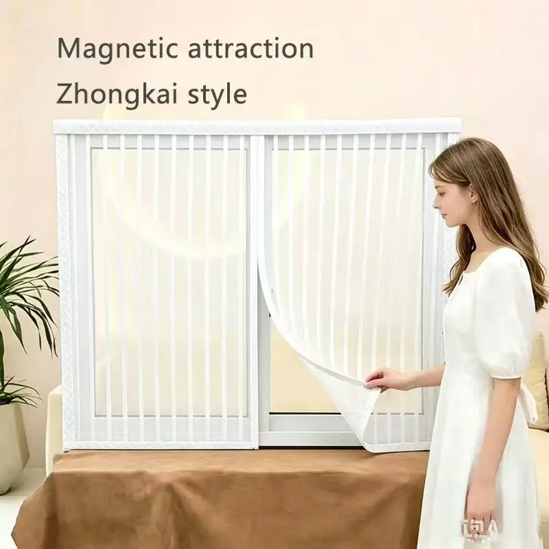 Diamond Mesh Magnetic Suction with Open Window Screen, Instant Closing Speed, No Gaps, No Punching, Self-Adhesive