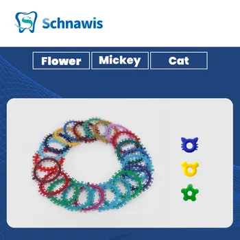 Zubní ligaturní pásky ortodontické O-kroužky ve tvaru květiny, myši, kočky, kresleného tvaru, gumičky na ligatury pro závorky, rovnátka, oblouky 10 nejlepší prodej ligové pavouky - №1