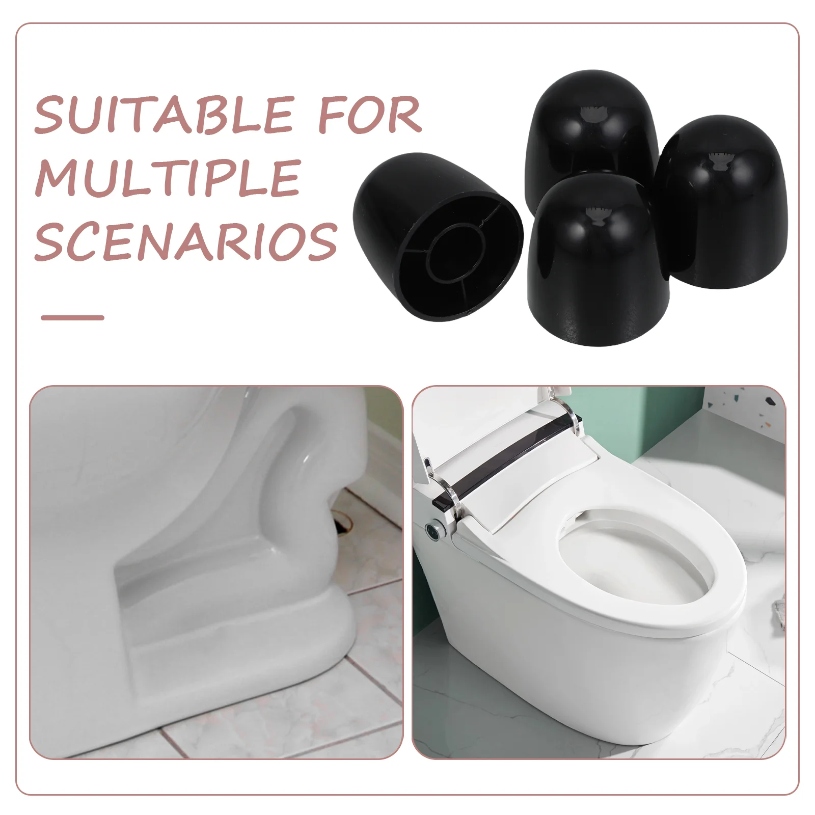 4 Pcs Screw Decorative Cover Toilet Floor Bolt Caps Seat Bathroom Bowl for Bolts Covers White