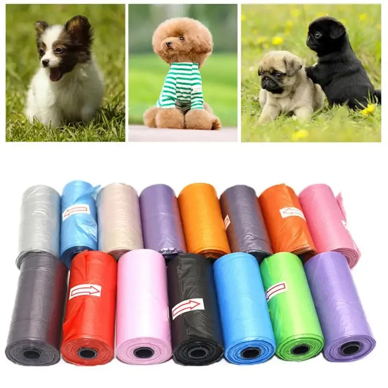 1 Roll Portable Degradable Pet Waste Poop Bags Pet Pick Up Plastic Garbage Bag Clean Up Refill Garbage Bag for Pet Cleaning