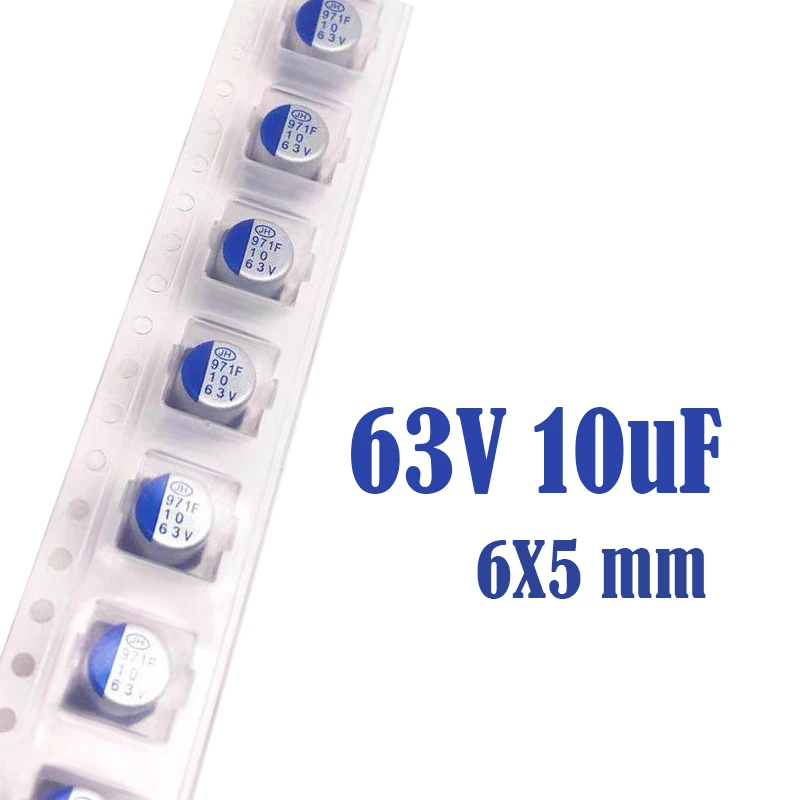 (10-100pcs) 63V10UF 6X5MM SMD Solid state capacitor/solid polymer capacitor 10uf 63V
