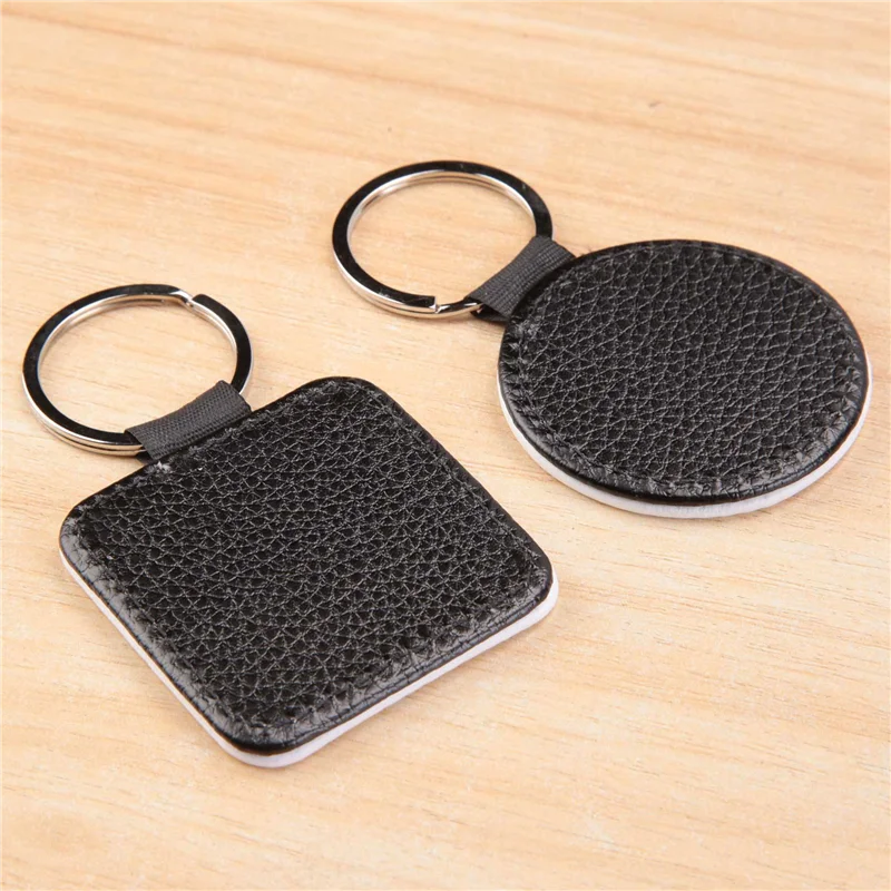 

Highly Recommended-20 Pieces Sublimation Blank Keychains PU Leather Keychain Pendant Heat Transfer Keychain Ornament For DIY Cra