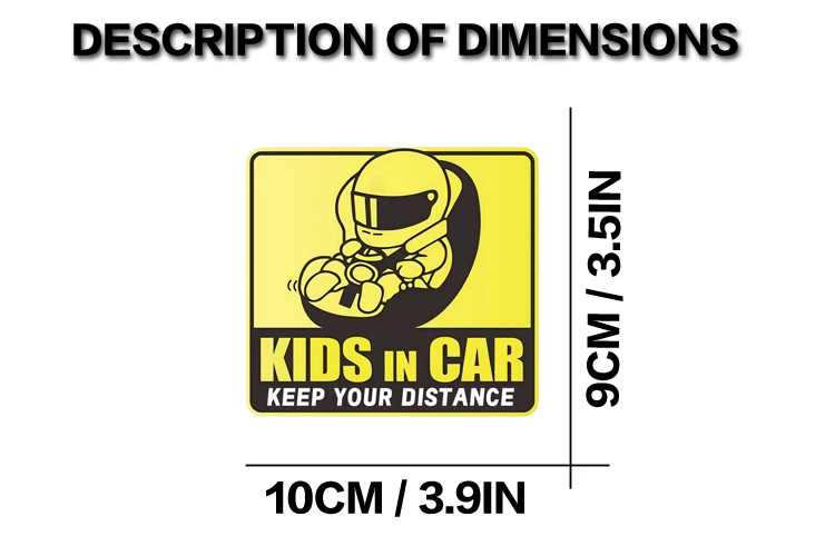 Baby Warning Interior Sticker, Maintain Car Distance PVC Decal, Glue-Free Anti-Fade Glass Window Decor