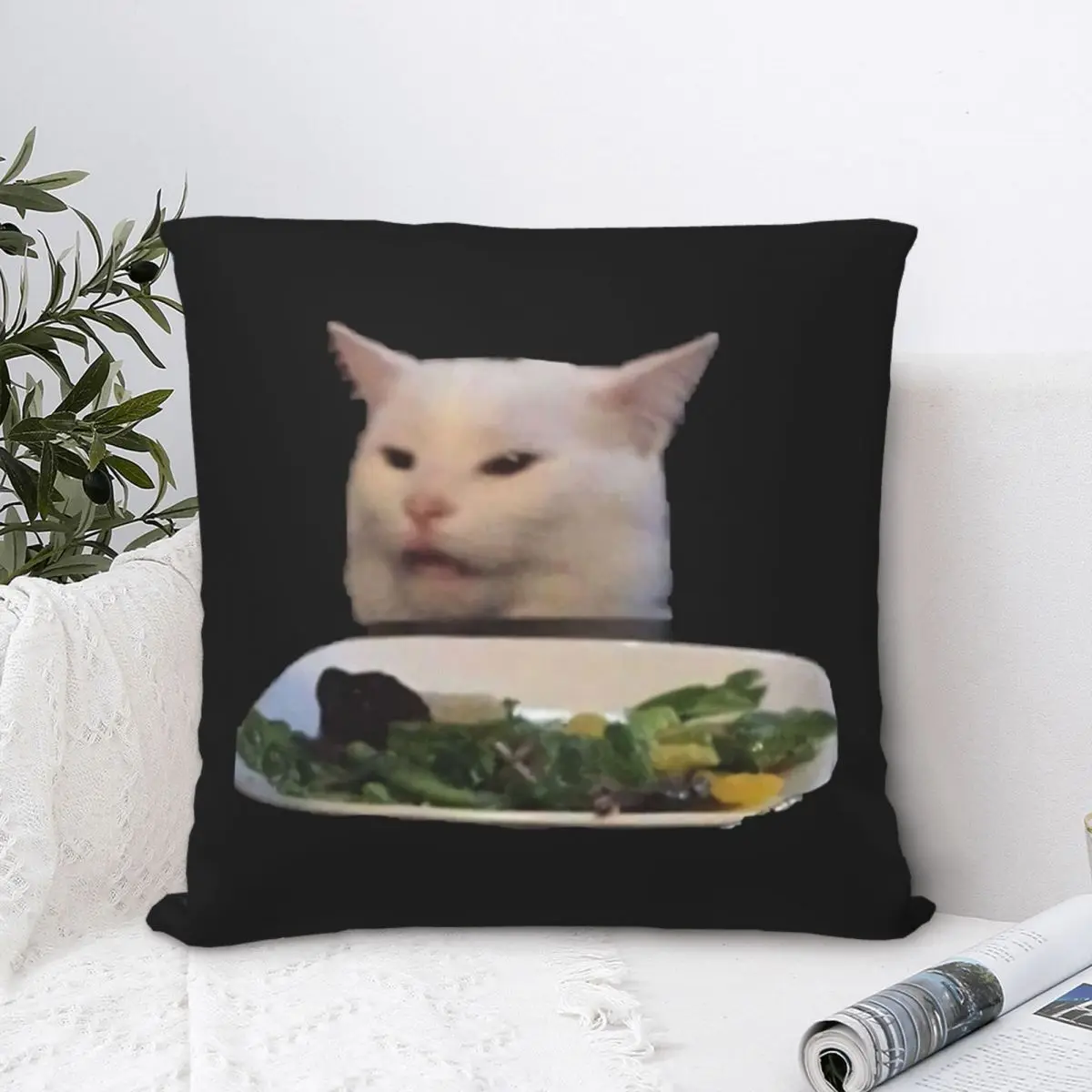 

Uninterested Cat Meme Throw Pillow Case Cushion For Home Sofa Chair Decorative Hug Pillowcase