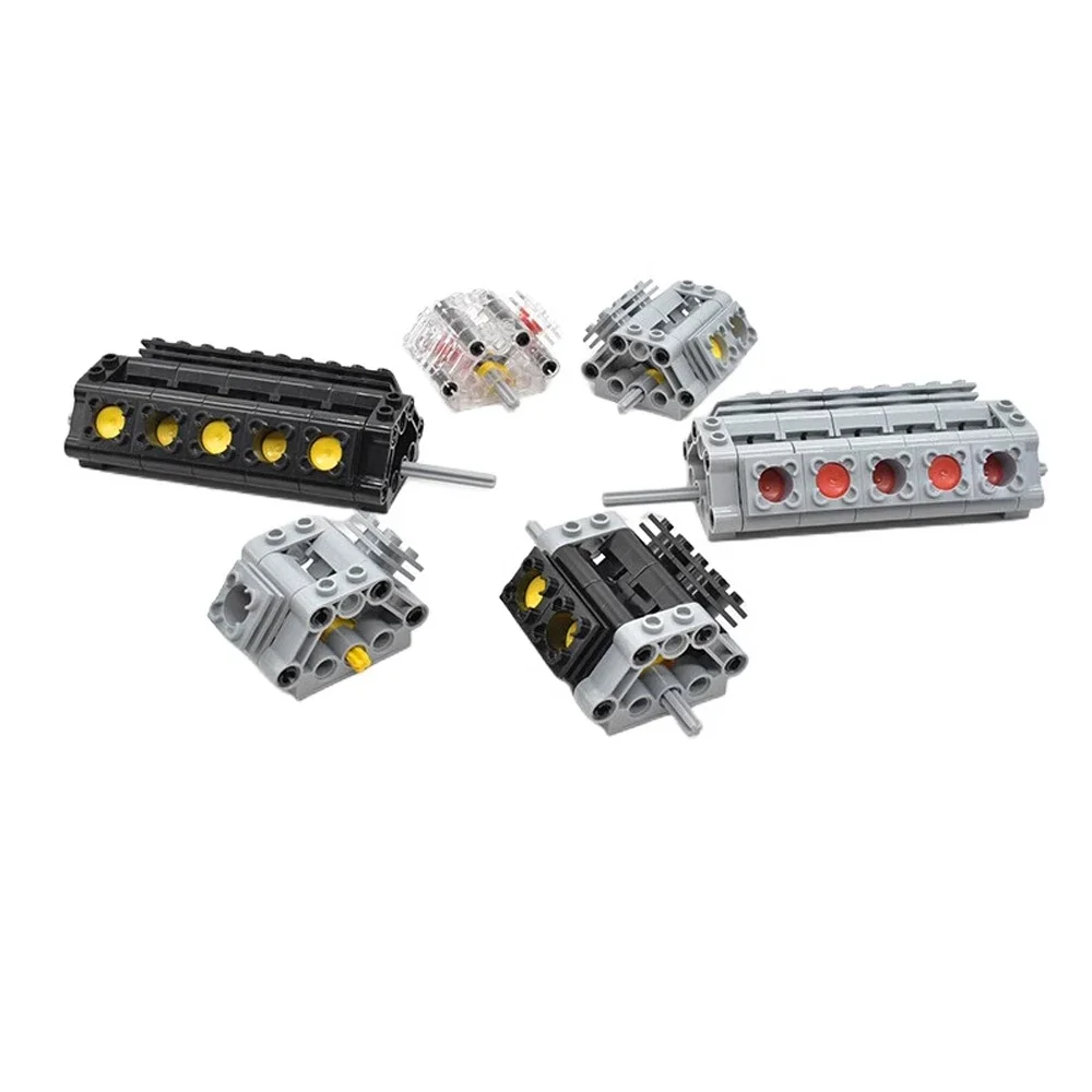 CaDA V8 modelo de motor MOC, modelo dinámico, Kit de cilindro neumático, juego de bloques de construcción, juguetes DIY para regalos de navidad