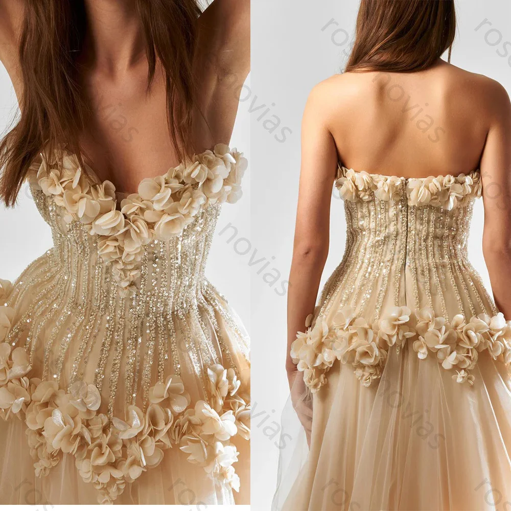 High Quality Classic Evening Dress Tulle for Floor-Length Sweetheart Prom Dress Appliques Flowers Vestidos De Fiesta Customized