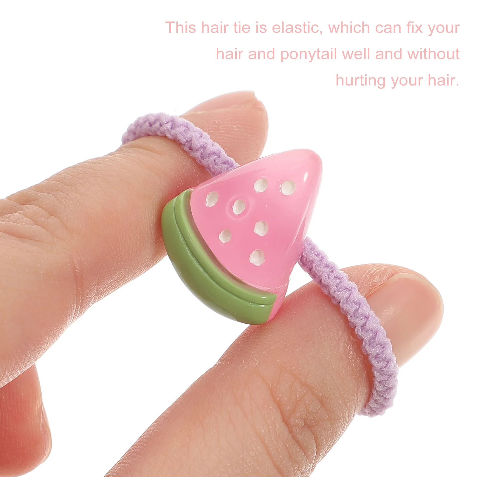 

10 шт. резинок для волос: милые фруктовые мультяшные эластичные резинки, мягкие и удобные держатели для хвоста, аксессуары для волос