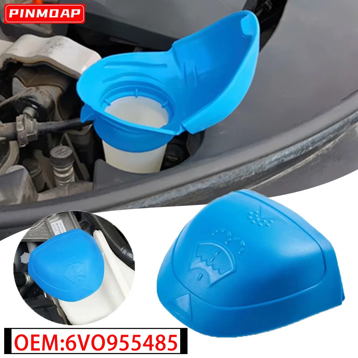 PINMOAP-tapa de botella de agua para coche, adecuada para Audi, cubierta antientudo para VW SKODA, limpiaparabrisas de coche, tapa de botella 6V0955485 00009670