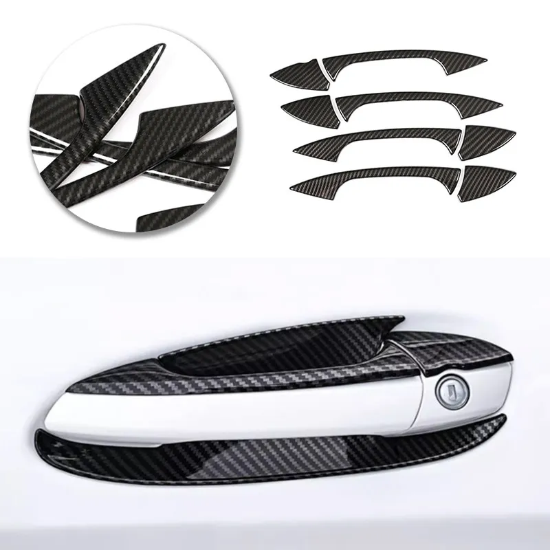 ABS Car Exterior Door Handle Pull Cover Sticker Trim For Mercedes Benz B C E Class W204 W212 W246 GLK ML CLA W117 X204 W166 LHD