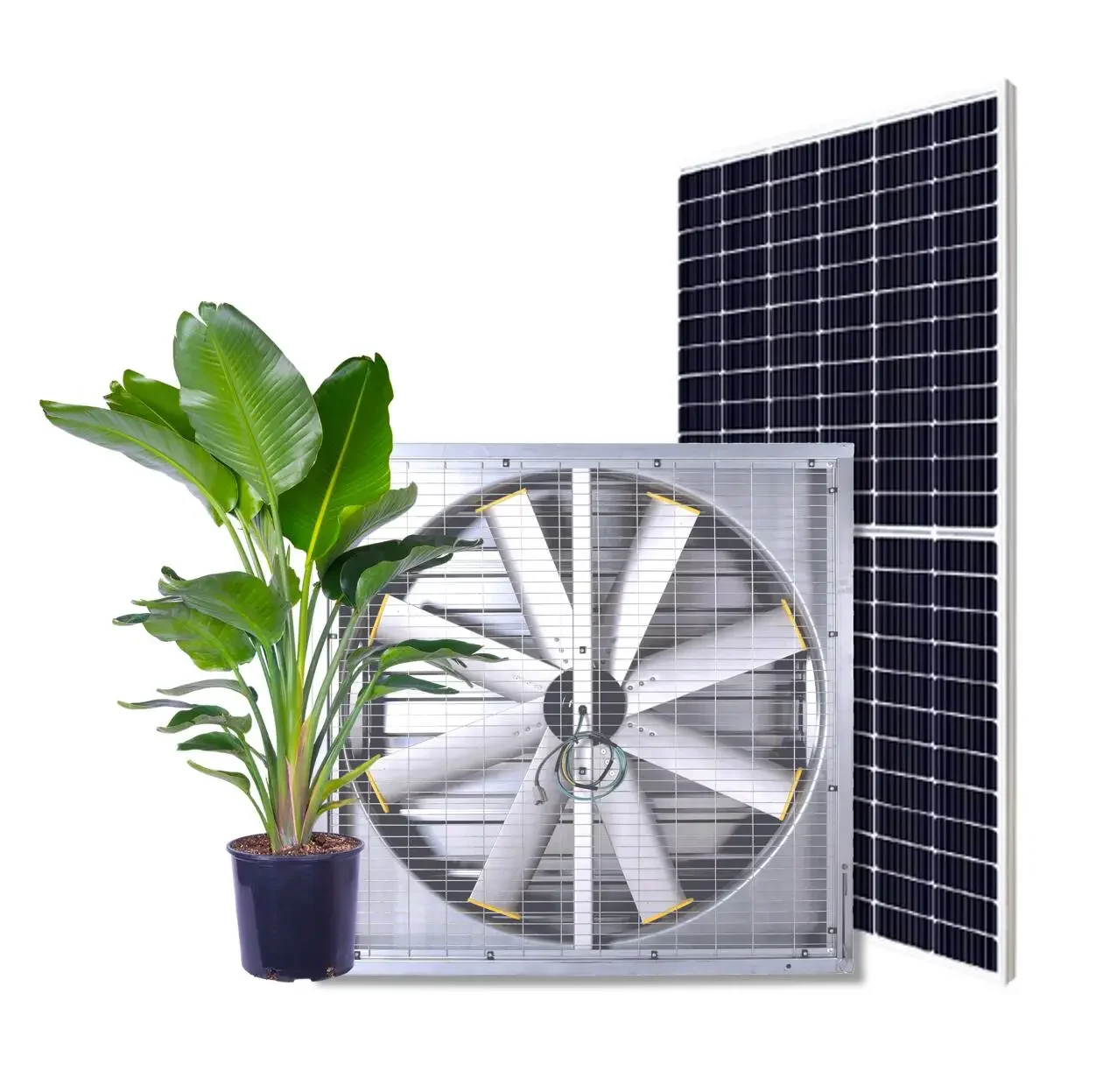 vertical greenhouse solar vent fan 48 inch agricultural exhaust fan waterproof wall mounted air circulation fan for greenhouse