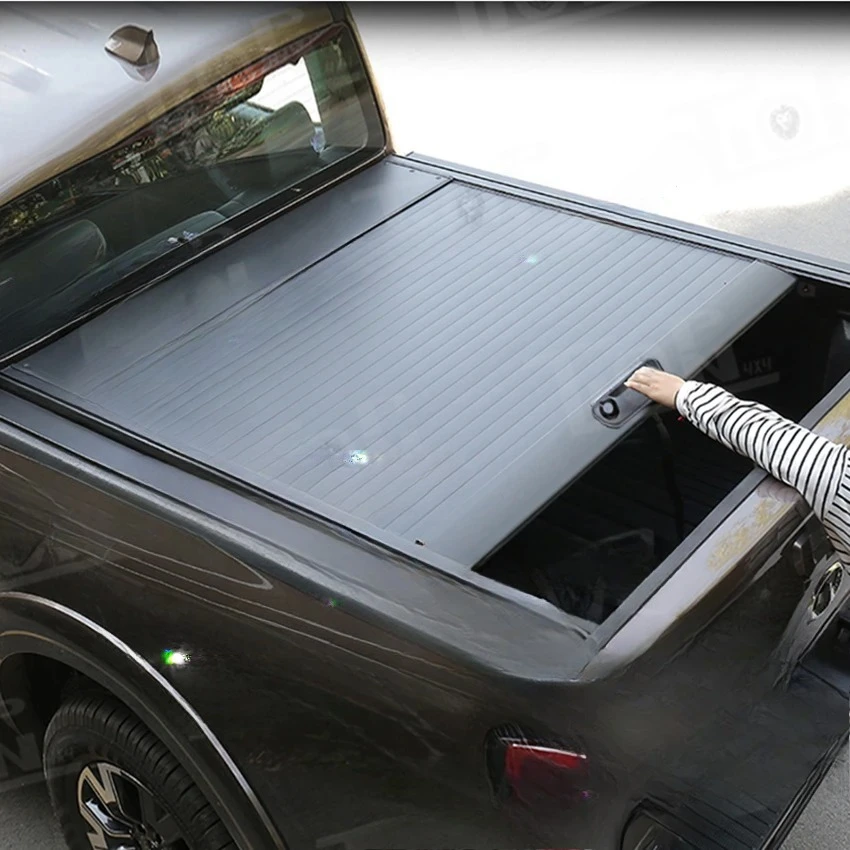 Pickup Truck Aluminum Push-Pull Tonneau Cover with Lock Retractable Roller Lid Truck Bed Cover for Tacoma Tundra Vigo Revo 5.5ft