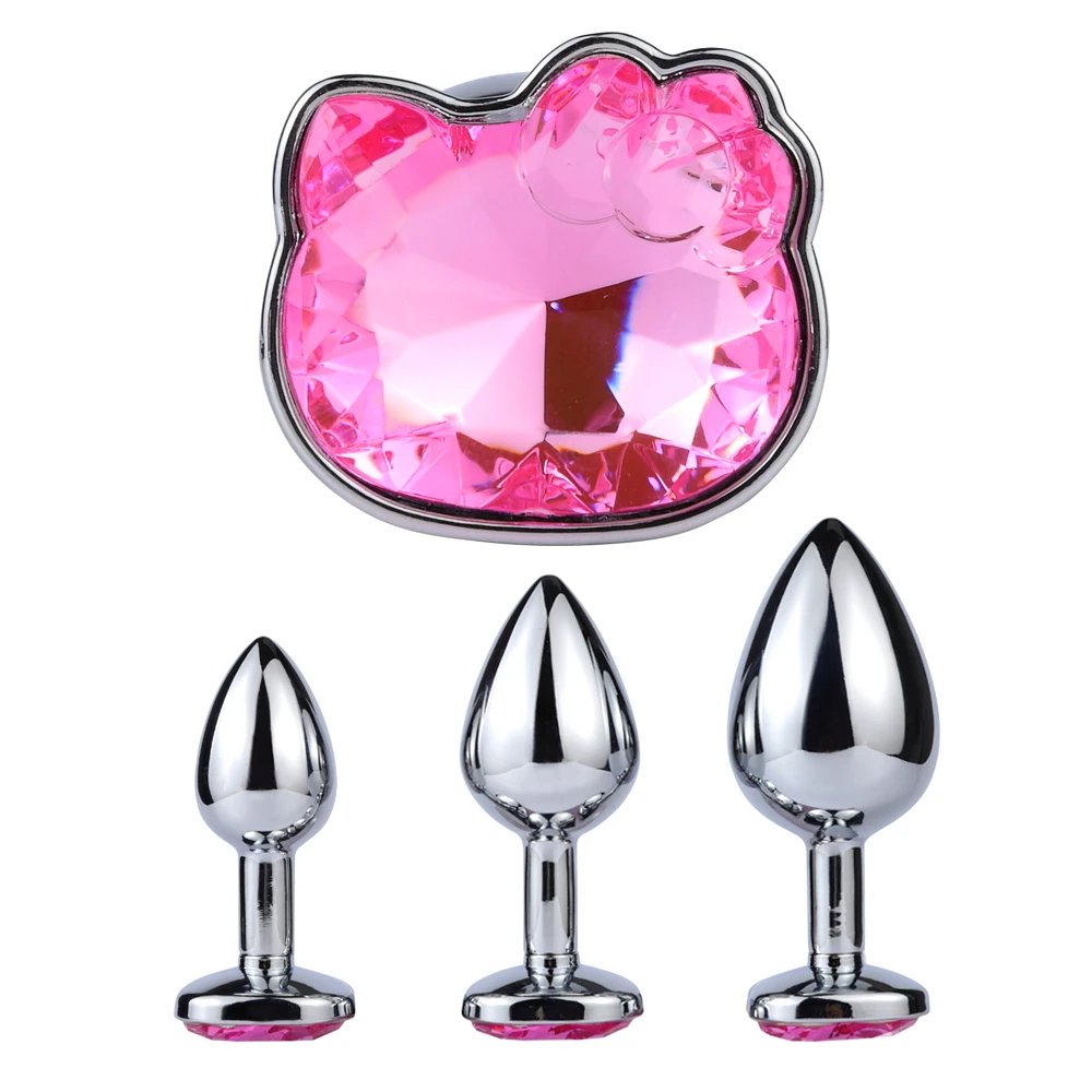 1pcs, Cat face jewel base anal plug, butt masturbation tools, sex massager, adult sex toys