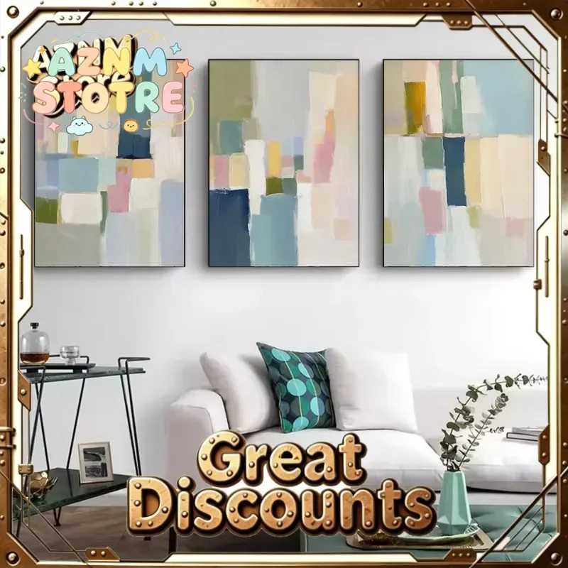 Modern Abstract Minimalist Contemporary Design Joyful Pastel Pattern Poster Canvas Painting Wall Art Pictures Boho Home Decor