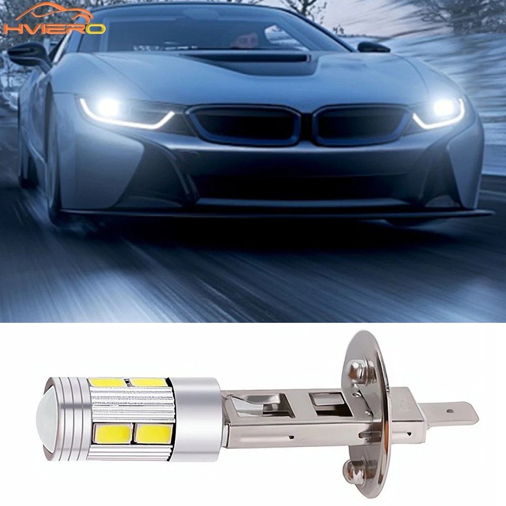 1/2/10 pçs h1 lâmpada de condução automática branco 12v luz freio farol drl carro led farol nevoeiro turn signal lâmpada 5630 10smd super brilhante