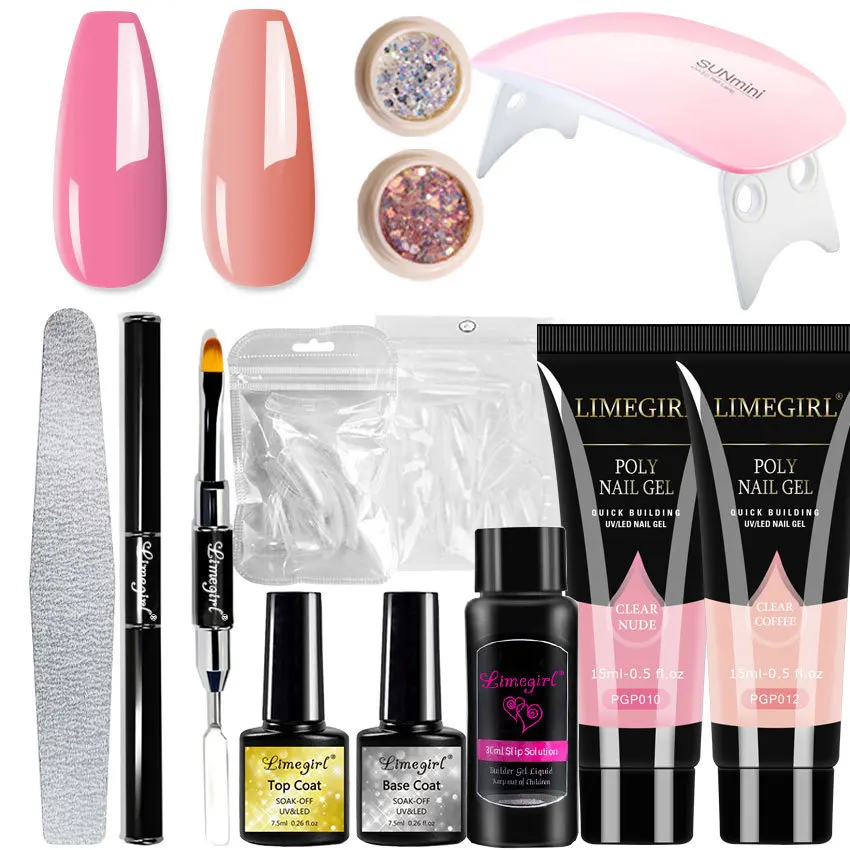 

Nail Extension Glue Set 15ml Nail Extension Glue Double-Head Brush UV Lamp Crystal Glue Set
