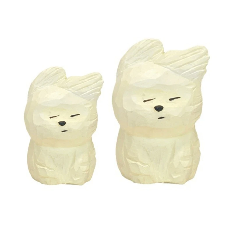 Quaint Puppys Figure Hand Carveds for Interior