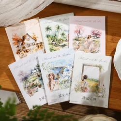 5 Sheets Vintage Landscape Handbook Collage Decor PET Sticker Creative DIY Journal Card Making Labels Korean Stationery