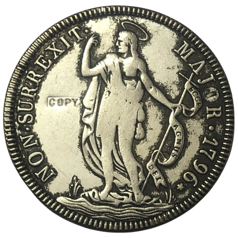 

1796 Republic of Genoa (Italian states) 4 Lire silver plated coin copy