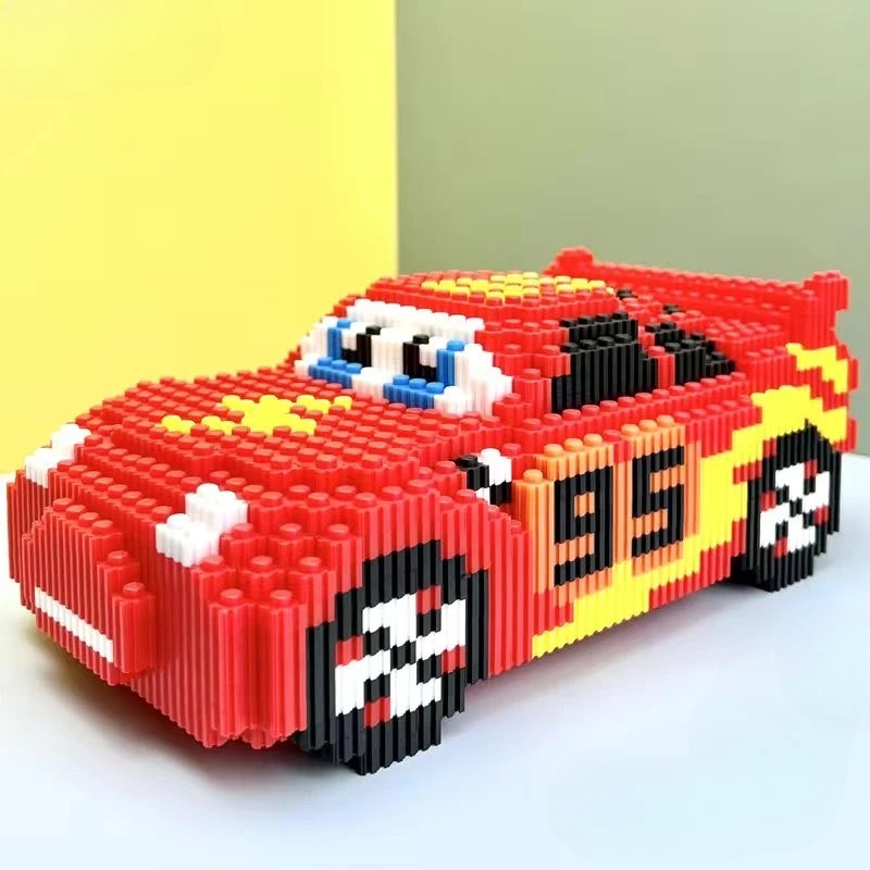 Disney-Cartoon Pixar Cars 3 Blocos de Construção Diamante, Relâmpago Mcqueen, Bonito Modelo DIY, Conexão Mini Tijolos, Blocos de Carro, Brinquedos Presente