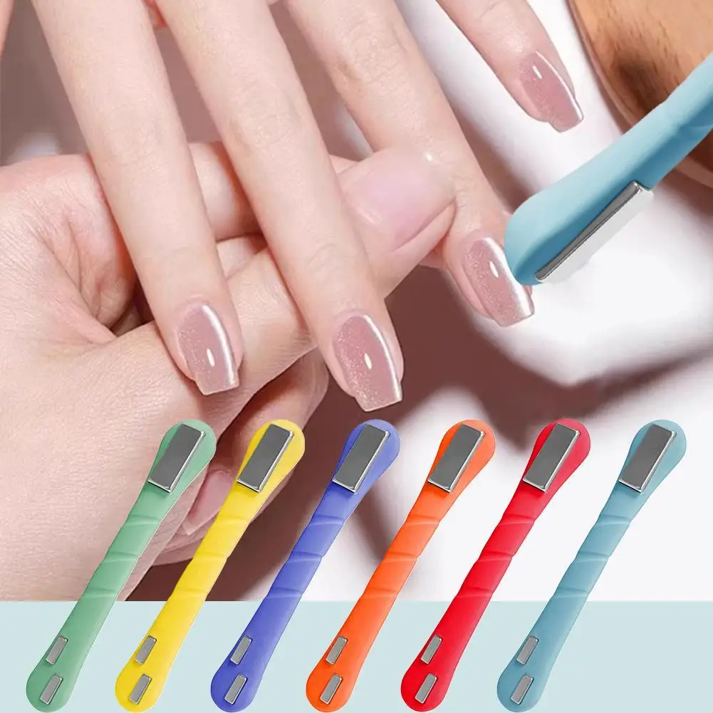 

6Colors 2-in-1 Non-Shedding Brush with Cat Eye Magnet for Gel Polish Salon-Grade Nail Magnets for Nail Art