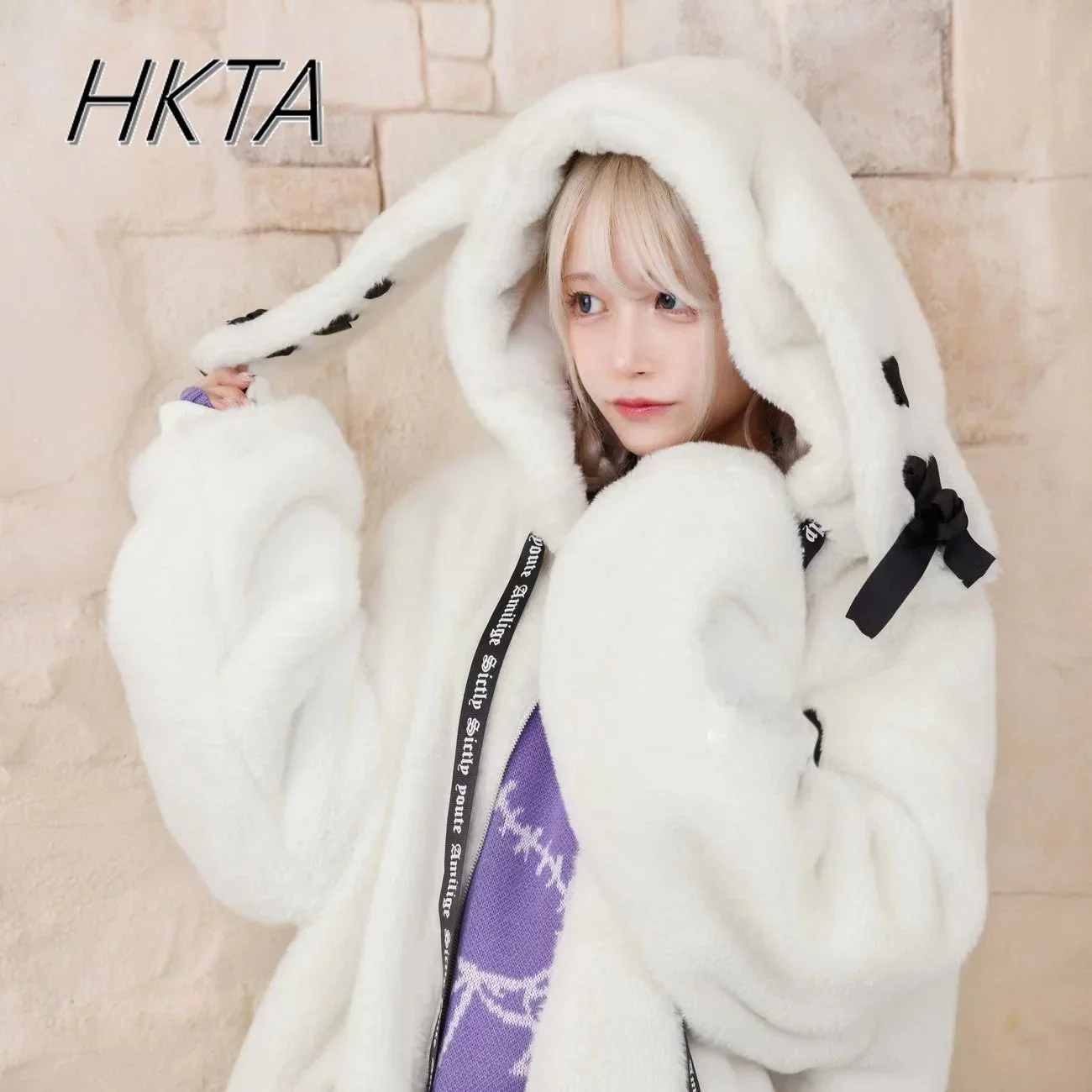 

Japanese Harajuku New Berber Fleece Coat Cotton-padded Jacket New Winter Coat Women's Loose Hooded Fleece-Lined Thickened Parkas