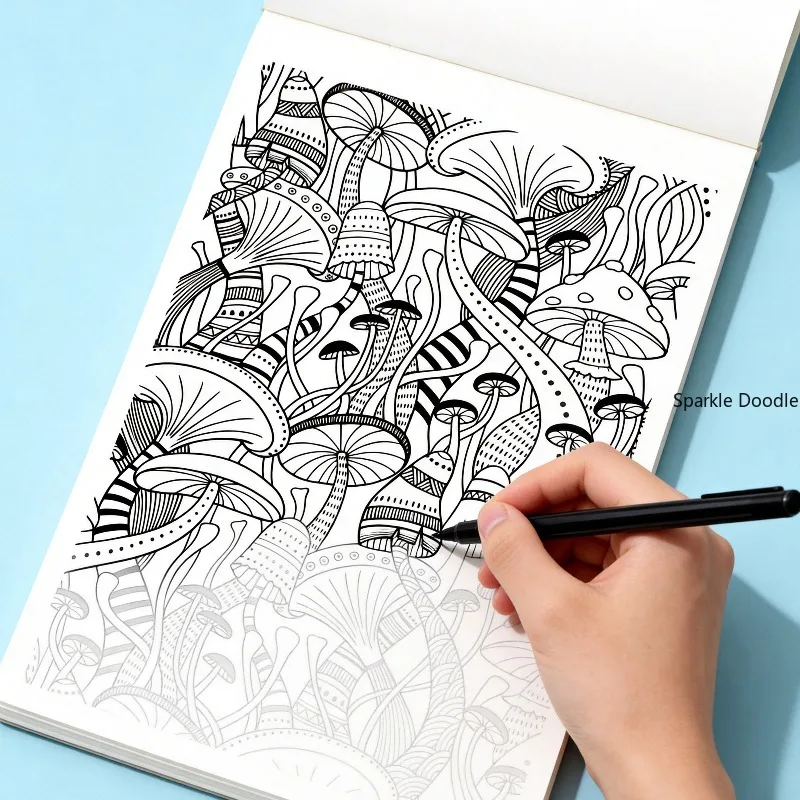A Book for Adults To Calm Down, Relieve Anxiety, Control Pen, Sketch, Multi Theme Zen Wrap Painting Copy and Coloring, 24 Pages