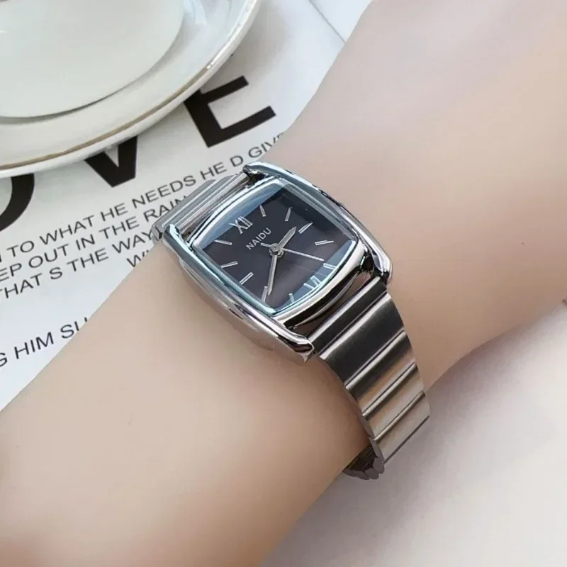 Barrel Shaped Watch Stainless Steel Strap Quartz Watch for Women Casual and Fashion Luxury Ladies Gift Wristwatch Dropshipping